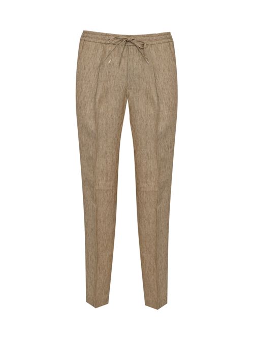 Pantalone Wimbledons in lino Tabacco BRIGLIA | WIMBLEDONS 30011800073